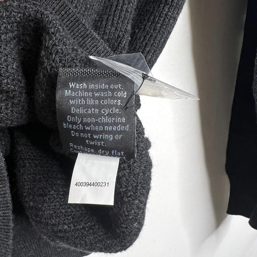 Marc Anthony Charcoal Crewneck Sweater Mens Large Slim Fit Luxe Tuck Stitch Crew - Picture 9 of 12